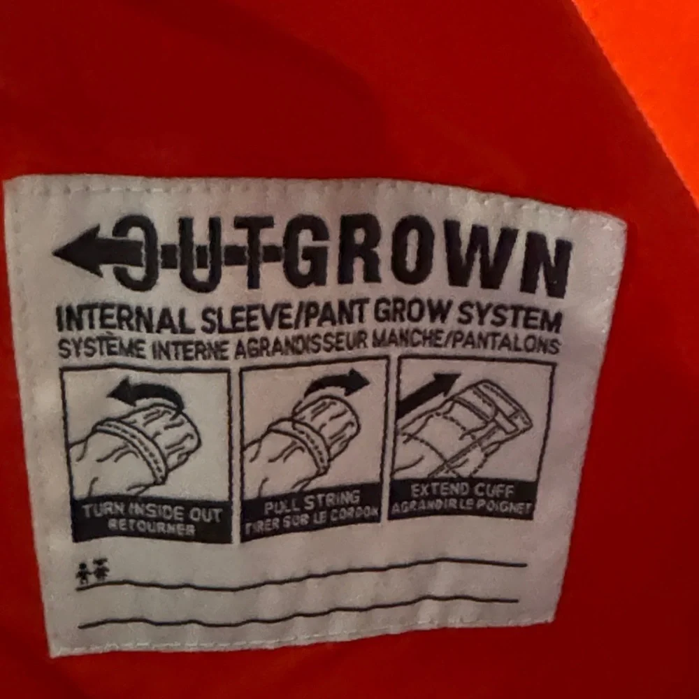 Columbia Red and Gray Striped Kids Waterproof Jacket